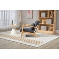thumbnail image 5 of Mid Century Modern Accent Chair with Wood Frame, Upholstered Living Room Chairs with Waist Cushion, Reading Armchair for Bedroom Sunroom, 5 of 9