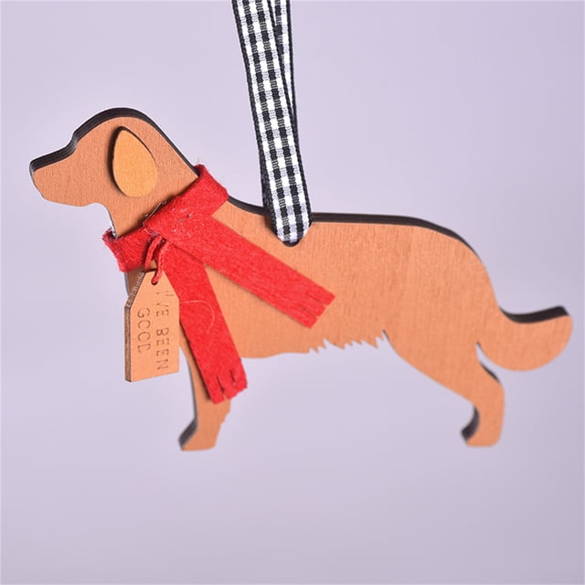 Adorno de Navidad con Colgante de Perrito de Madera | Regalo Único para Mamá, Papá, Abuelos, Hermana, Recién Casados | Decoración Navideña | Ideal para Navidad, Bodas, Aniversarios y Cumpleaños | 1 A
