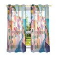 thumbnail image 6 of Yayeee Window Curtains Light Filtering 63"x52" Grommet Panel Pair Home Living Room Decor, Abstract Painting, 6 of 7