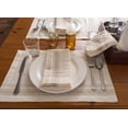 thumbnail image 4 of CC Home Furnishings Set of 6 White Chambray and Brown French Stripe Rectangular Placemats 19" x 13", 4 of 5