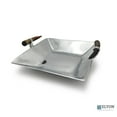 thumbnail image 6 of ELYON 13" Square Serving Tray with Horn Handles, Silver Handmade Platter, 6 of 6