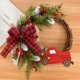 thumbnail image 2 of 38CM Christmas Door Wreath Garland Wooden Car Red Berry Wall Hanging Ornament Merry Christmas Decoration for Home New Year 2025, 2 of 5