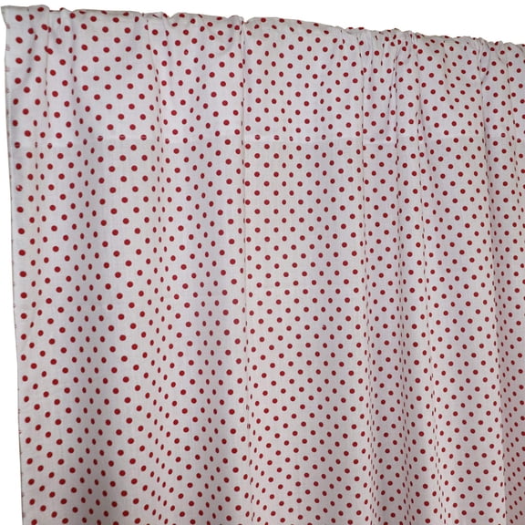 Cotton Curtain Polka Dots Print 58 Inch Wide / Mini Dots Red on White