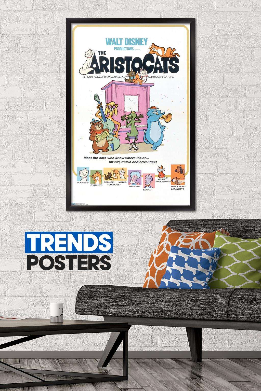 Disney The Aristocats - One Sheet Wall Poster, 22.375" x 34", Framed