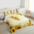 thumbnail image 3 of jejeloiu Initial Letter V Full Size Comforter Sets,Vintage Country Sunflower Bedding Comforter Set,Rustic Farmhouse Cabin Bedding Sets For Girl,Breathable Bedroom Decoration Reversible,3pcs, 3 of 8