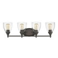 thumbnail image 3 of ELISSA Transitional 4 Light Rubbed Bronze Bath Vanity Light Clear Glass 30" Wide, 3 of 3