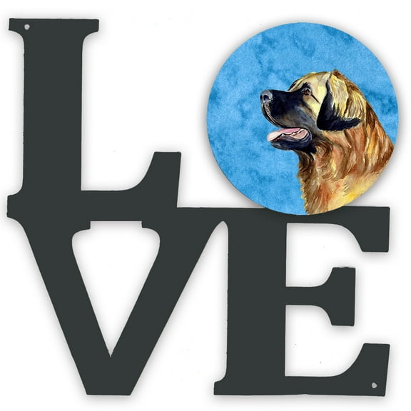 Blue Leonberger Metal Wall Artwork LOVE