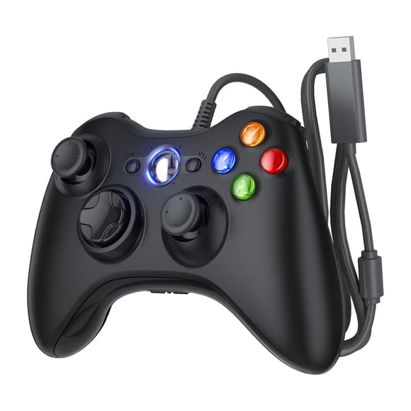 Dinosoo Wired Controller for Xbox 360 / Windows 10|11/ PC, Plug and Play Gaming Gamepad with 2.5MM Audio Jack, Impulse Triggers & Retro Design