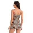 thumbnail image 2 of SWSMCLT Women's Sexy Tankini Swimsuit V Neck Bathing Suit Printed Two Piece Beach Padded Summer Mid Rise High Cut Leopard 12, 2 of 4