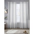 thumbnail image 4 of Geometric Gray Sheer Curtains 84 inches Long 2 Panels Set Ethnic Stripes Tiers Sheers Rod Pocket Small Window Short Curtains for Kitchen Cafe, Each 52" W x 84" L, 4 of 7