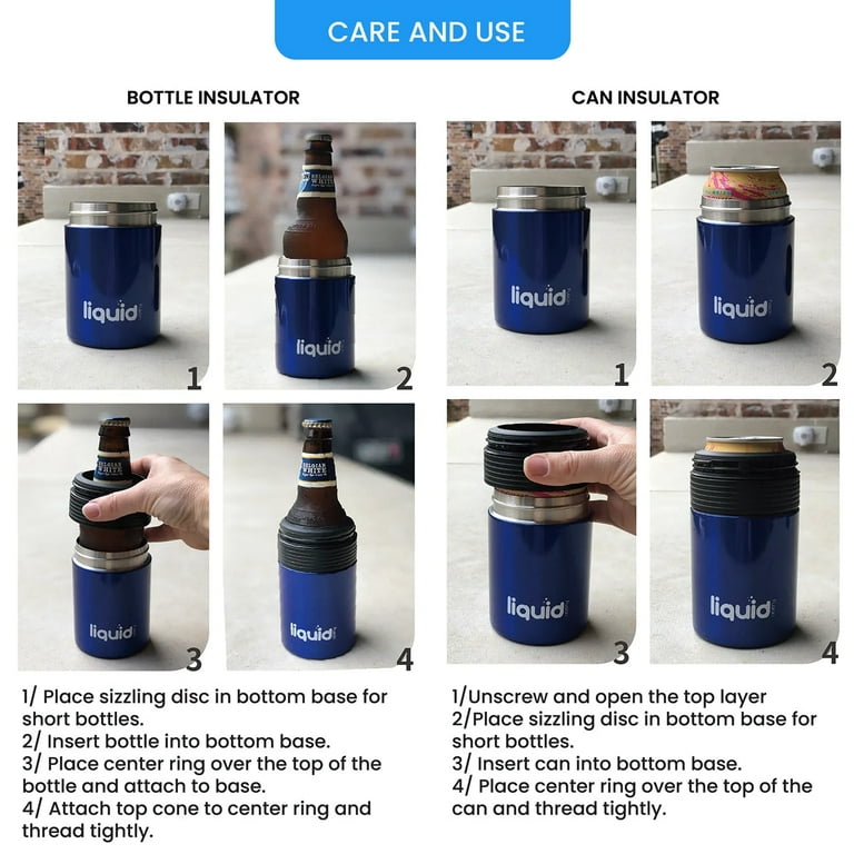 Grand Fusion Icy Bev Kooler V 2.0, 3-in-1 Water Bottle, Can