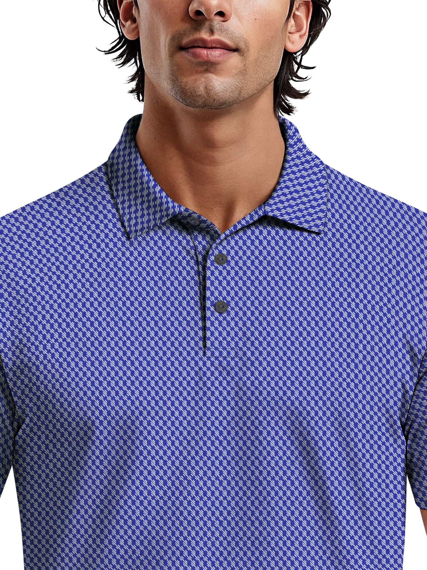 Ben Hogan Men's & Big Men's Performance Two-Color Jacquard Short Sleeve Polo Shirt, up to 5XL