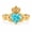 Rose Plated, variant on Heart-Cut Larimar & Moissanite Claddagh Crown Ring for Women, 925 Sterling Silver Gold Plated Irish Celtic Love Friendship Promise Ring, Traditional Ring