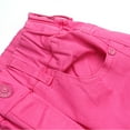 thumbnail image 5 of KIDSCOOL SPACE 8-Pocket Girls Wide-leg Denim Pants, 5-14T Ribbed Elastic Waist with D-ring Loops Cargo Jeans,Pink,4-5 Years, 5 of 7