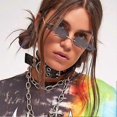 thumbnail image 3 of Fire Flame Sunglasses Rimless Rave Glasses Fashion Novelty Cool Flame Fashion Sunglasse(Gold Frame,Black Lens), 3 of 4