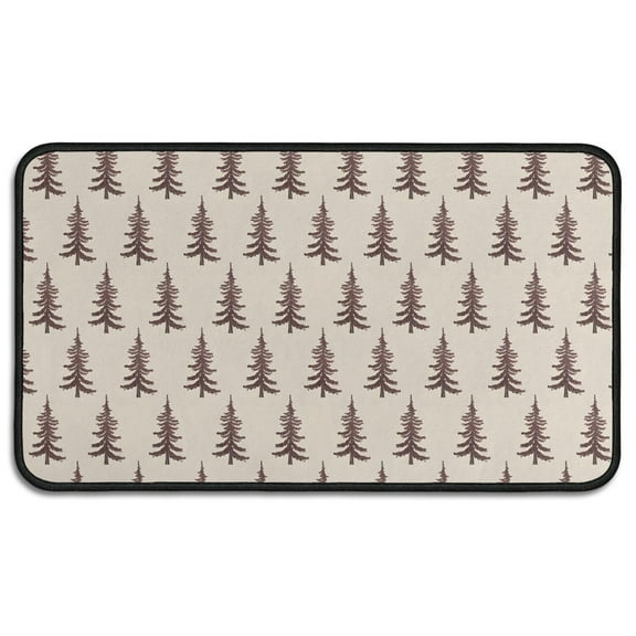 Brown Christmas Tree Pattern Door Rugs,Washable Non Slip Door Mats Indoor,Decorative Door Mats,Entry Mat Indoor for Entrance,Bedroom,Kitchen,Bathroom,30"x17"