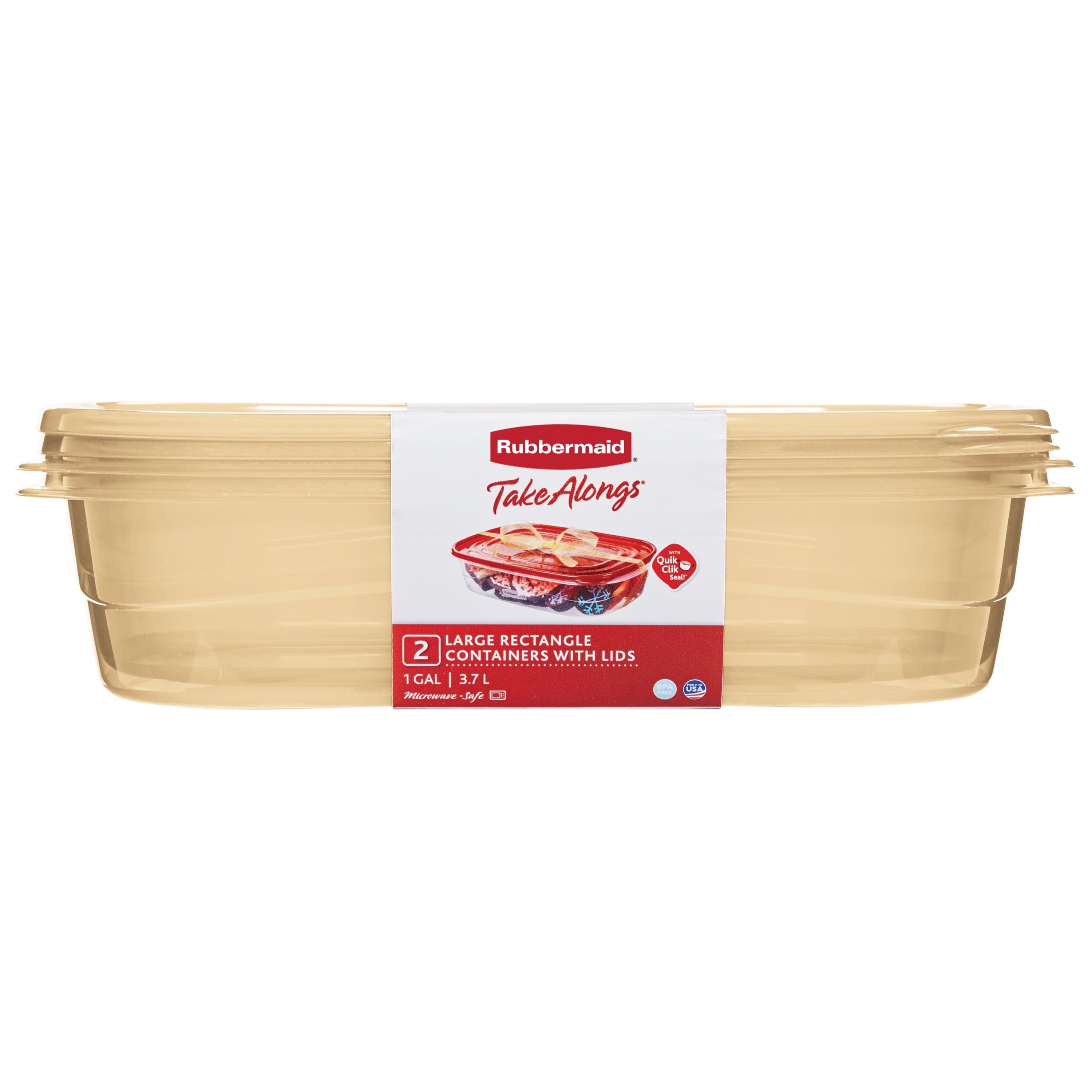 Rubbermaid Takealongs Large Rectangular Food Storage Container 1 Rubbermaid Takealongs Large Rectangular Food Storage Container 1 Gallon 2 Pack Gold