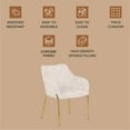 thumbnail image 3 of LeisureMod Dining Chair Upholstered in Velvet/Leather/Boucle with Padded Seat Curved Back Design and Gold Chrome Iron Legs for Modern Home, Kitchen, Office, Cafes Zaire Collection, 3 of 11