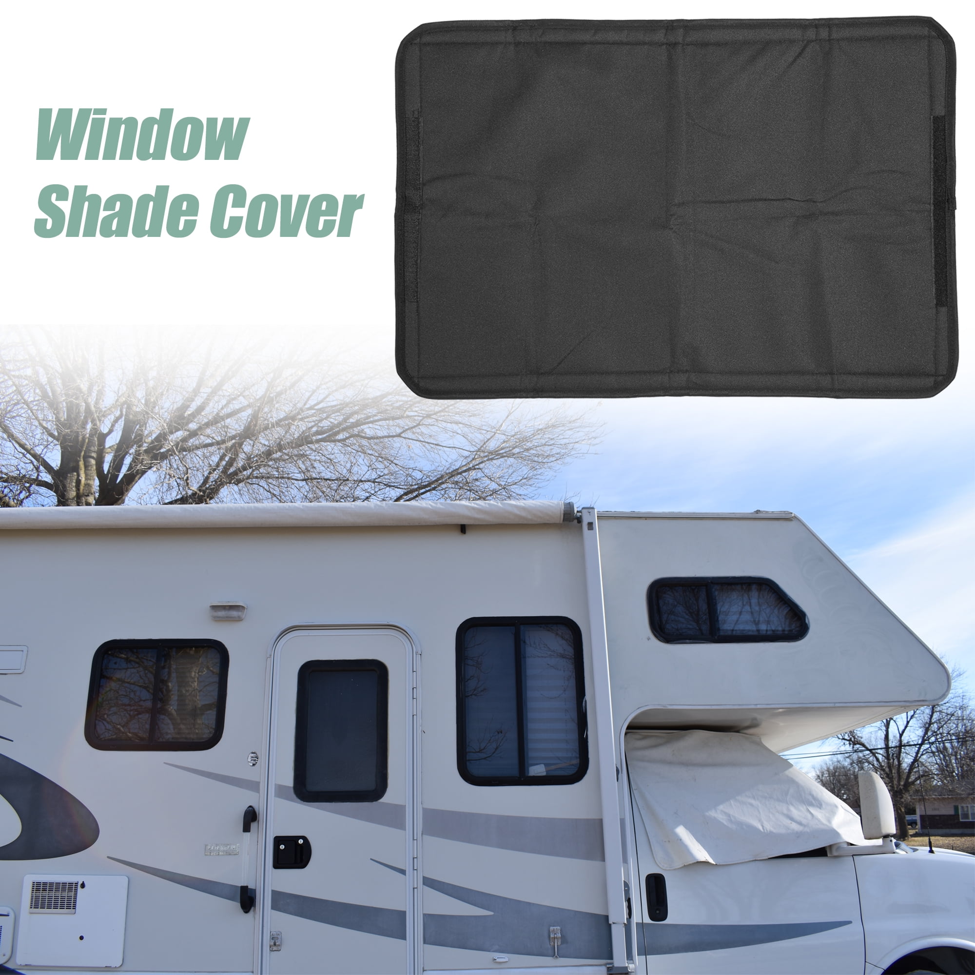 Unique Bargains RV Door Window Shade Cover 64x41cm Foldable