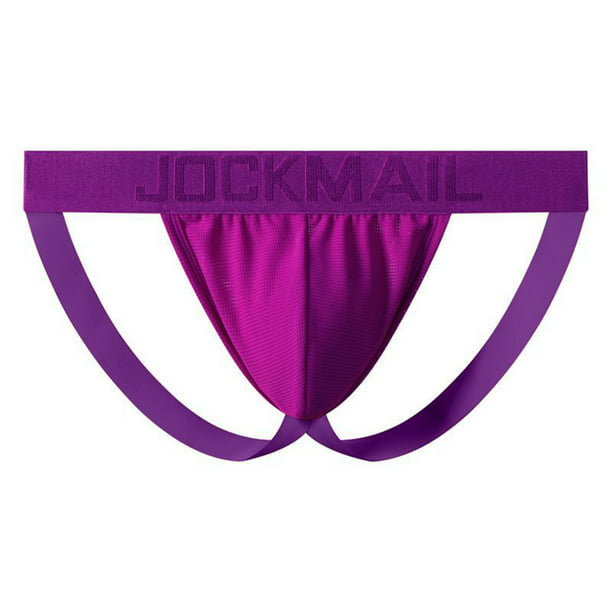Qcmgmg Jockstrap Purple Thong Pouch Athletic Supporter Low Rise Men's ...