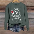 thumbnail image 2 of Sudadera con capucha de fantasma de Halloween para mujer, Let's Get Sheet Faced, divertida sudadera con gráfico de vino, rosa, 2 of 4