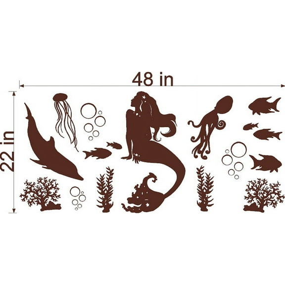 MERMAID VINYL WALL DECAL (YOU CHOOSE SIZE AND COLOR!)