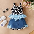 thumbnail image 2 of XZNPDUCQ Toddler Girls SummerLetter T Shirt Elastic Waist Pockets Elastic Shorts Set 2 Piece Outfit Cartoon Print 2PCS Set For 6 12 18 24 Months 2T 3T 4T 5T Dailywear Blue，4-5 Years, 2 of 9