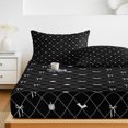 thumbnail image 6 of Cal.King Size Fitted Sheet Set - Black Halloween 3 Piece Bedding Sets 16" Deep Pocket Fitted Sheet with 2 Pillowcases, Checkered Bat Bow Brushed Microfiber Hotel Luxury Bed Sheets, 6 of 9