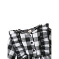 thumbnail image 5 of Toddler Baby Christmas Little Girls Plaid Dress Long Sleeve Ruffle Button Kids Princess Dress Skirt, 5 of 8
