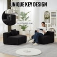 thumbnail image 6 of Newest Curved Modular Chenille Sectional Sofa with Piano Key Design and No Assembly, Black, 6 of 7