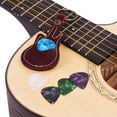 thumbnail image 2 of Leather Guitar Picks Holder Case Bag Guitar Shape with Key Ring 5pcs Celluloid Guitar Picks String Instrument Accessories, 2 of 7