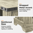 thumbnail image 5 of Farmhouse End Table with Charging Station Wooden Rustic Nightstands with Storage Cabinet and Shelf for Bedroom, Living Room, Living Room, 5 of 7