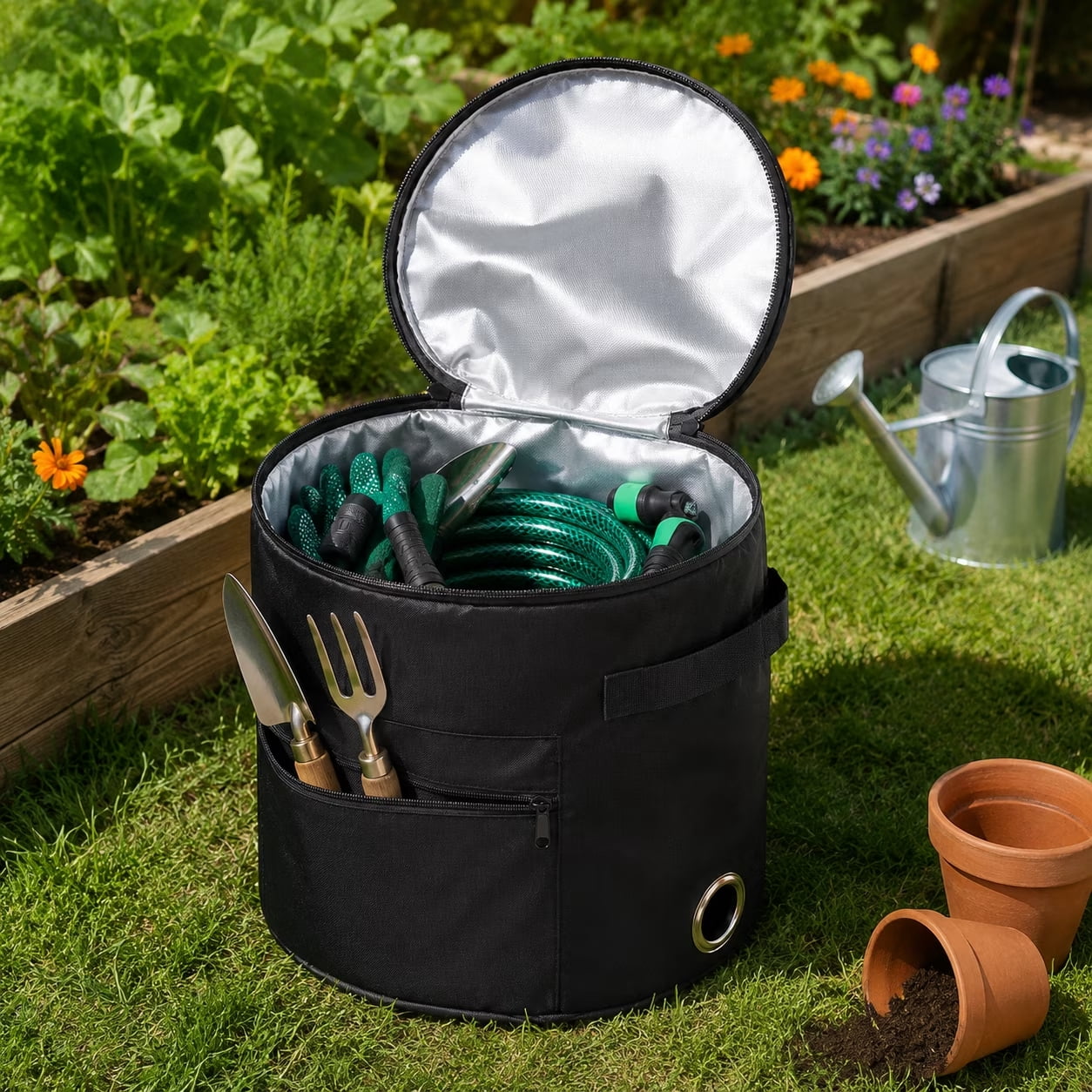 Emsco Group Darwin Tortoise Hose-Hider, Holds 100' Garden Hose
