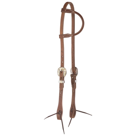 NRS Tack Oiled Floral Buckles Single Ear Headstall