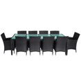thumbnail image 2 of vidaXL 11 Piece Outdoor Dining Set with Cushions Poly Rattan Black, 2 of 4