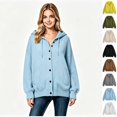 thumbnail image 2 of Women’s Hooded Button Down Knit Cardigan, Long Sleeve Knit Outerwear Sizes S-3XL, 2 of 4