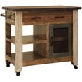 thumbnail image 1 of Antique Kitchen Island - Distressed Brown with Accent Colours, 39.25", 1 of 1