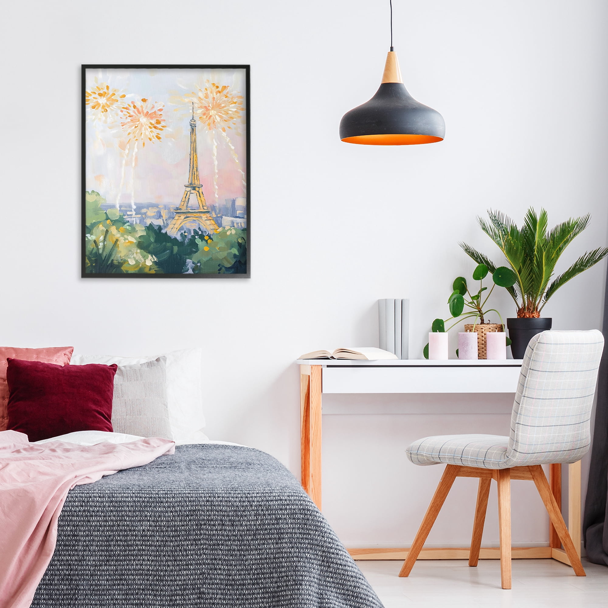 Stupell Industries Fireworks in Paris Black Framed Giclee Art, design by The Prints Vibe