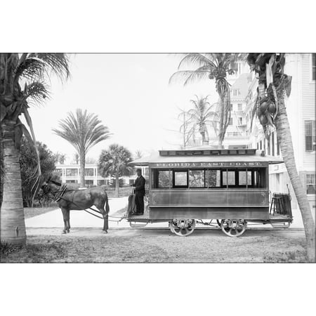24"x36" Gallery Poster, The Palm Beach trolley car florida 1905