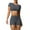 A Dark Gray, variant on Women's Workout Sets Casual Comfy Trasuits Slim Fitted Crop Tops High Waisted Tummy Control Spandex Booty Volleyball Shorts for Yoga Dance Blue L