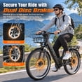 thumbnail image 5 of ASKGO F29-1800W Peak 750W Rated Electric Bike with Rear Seat , 48V 15A Built-in battery ,25MPH Off-Road Ebike, 26" E- Mountain /Beach Bike,Commute Electric Bicycle​​，All-Terrain Unisex ebikes，UL2849, 5 of 10