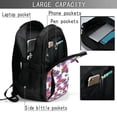 thumbnail image 4 of Pofeuu Peonies Print Storage Laptop Backpack with USB Charging Port[Water Resistant] College Computer Bookbag Fits, 4 of 7