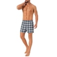 thumbnail image 2 of Pantalones cortos de cuadro con cinturilla elástica clásica para hombres INSPIRE CHIC del Día del Padre 36 Negro Gris, 2 of 6
