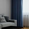 thumbnail image 4 of Dark Blue Solid Cotton Blackout Curtain (1 Panel), Dark Blue, 50W X 96L, 4 of 11
