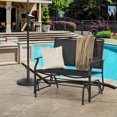 thumbnail image 2 of Patiojoy 2 Person Swing Glider Bench Patio Rocking Lounge Chair w/Steel Frame for Garden Backyard Balcony Black, 2 of 7