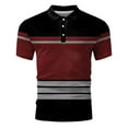 thumbnail image 4 of Polo Shirts for Men with Pocket Buttons Striped V-Neck Athletic T- Shirts Short Sleeve Relaxed Fit Stretch Golf Tee Tops with Pocket Training Clothes Sports , XL, 4 of 4
