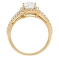 thumbnail image 2 of 2.1 ct Emerald Cut Genuine Cultured Diamond VS1-VS2 J-K 18K Yellow Gold Halo Promise Wedding Statement Engagement Designer Ring size 8, 2 of 6