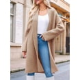 thumbnail image 5 of Womens Long Cardigan Sweaters Chunky Open Front Oversized Slouchy Knit Fall Trendy Coatigan Jackets Khaki L, 5 of 6