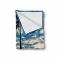 thumbnail image 2 of Pier Soft Flannel Fleece Throw Blanket, Wooden Plank Grunge Jetty Through the Calm Ocean Tropic Palm Tree and Dramatic Sky, Cozy Plush for Indoor and Outdoor Use, 50" x 70", Multicolor, by Ambesonne, 2 of 6