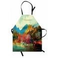 thumbnail image 1 of Art Apron Surreal Autumn Forest with Faded Trees by the Lake before Mountains Fall Season Image, Unisex Kitchen Bib Apron with Adjustable Neck for Cooking Baking Gardening, Multicolor, by Ambesonne, 1 of 3